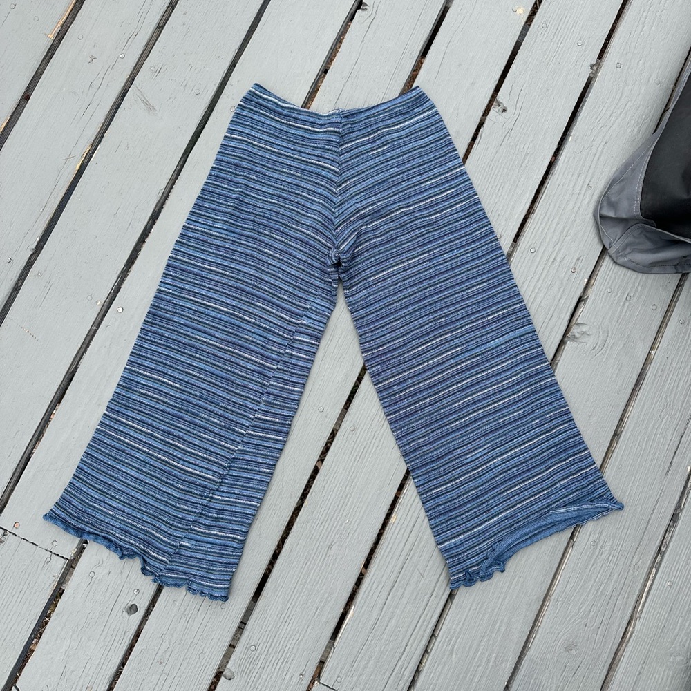 Orbit The Label Striped Blue Cropped Pants